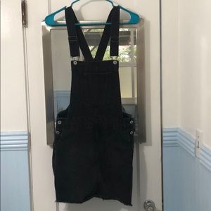 Love Tree Denim Black Overall Dress